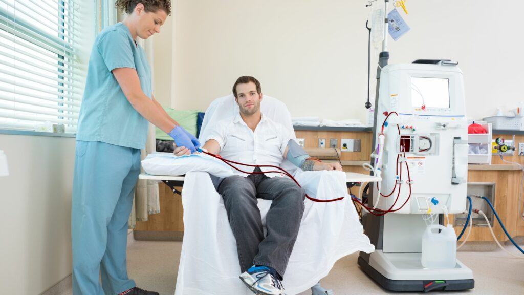 patient having dialysis